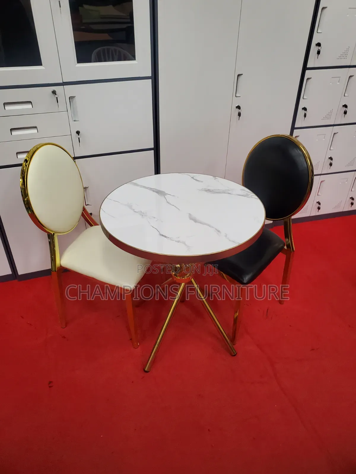 Tripod Base Table and Medallion Chair Set