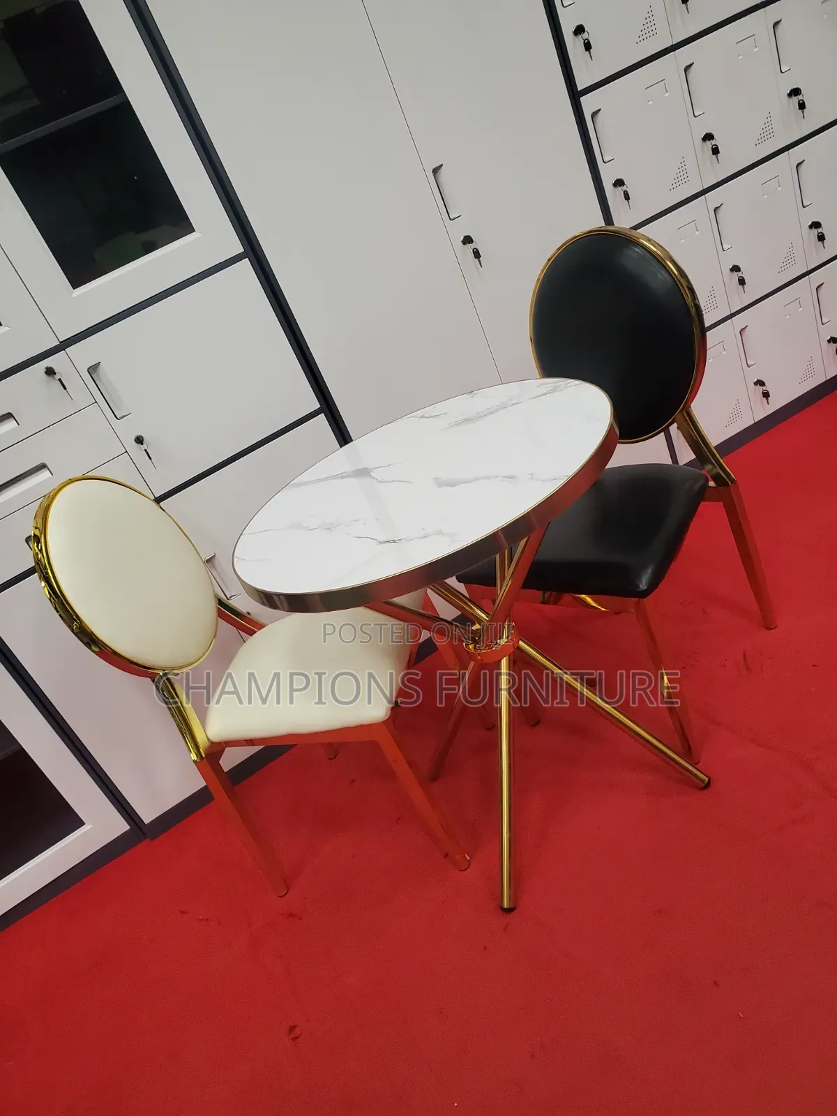 Tripod Base Table and Medallion Chair Set