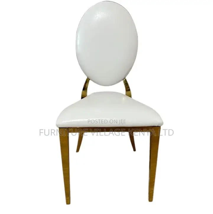 Dining Chair; 4 Leg Leather Gold-Event Dining Chair