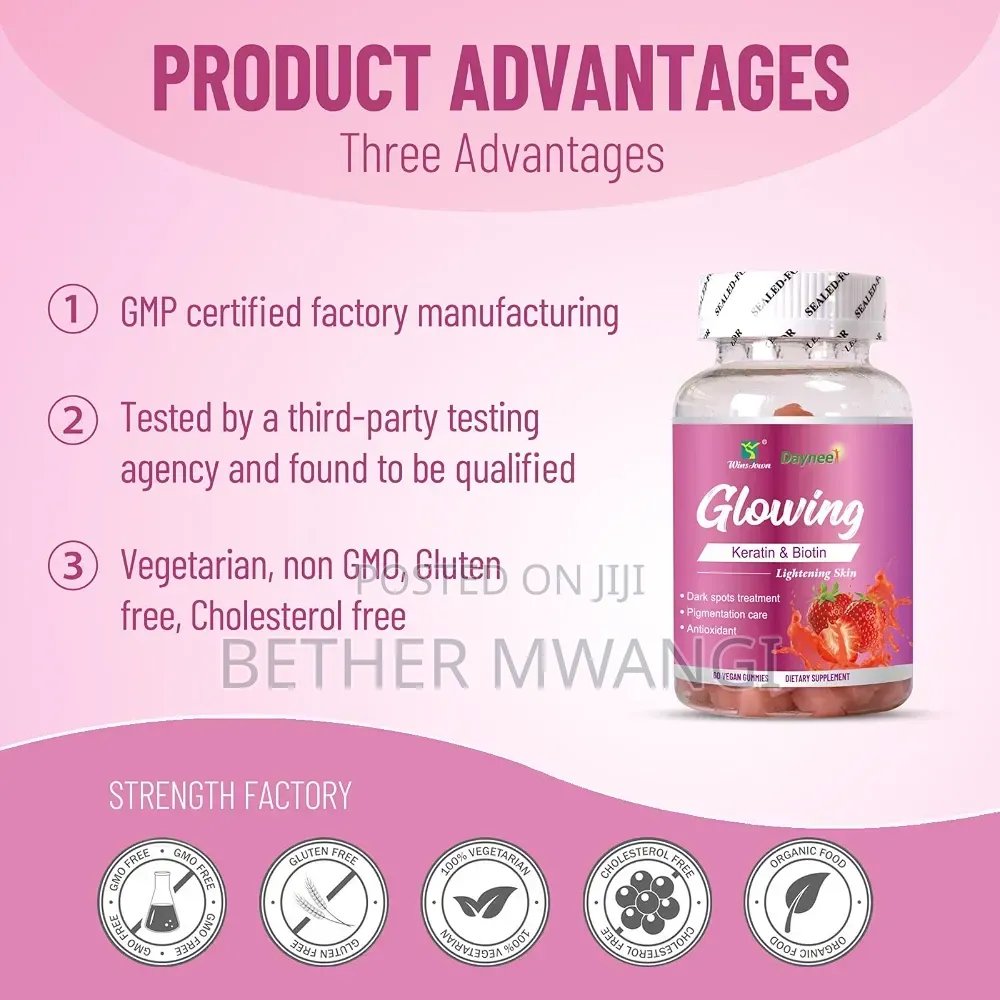 Skin Glowing Gummies, With Keratin Biotion in Kenya