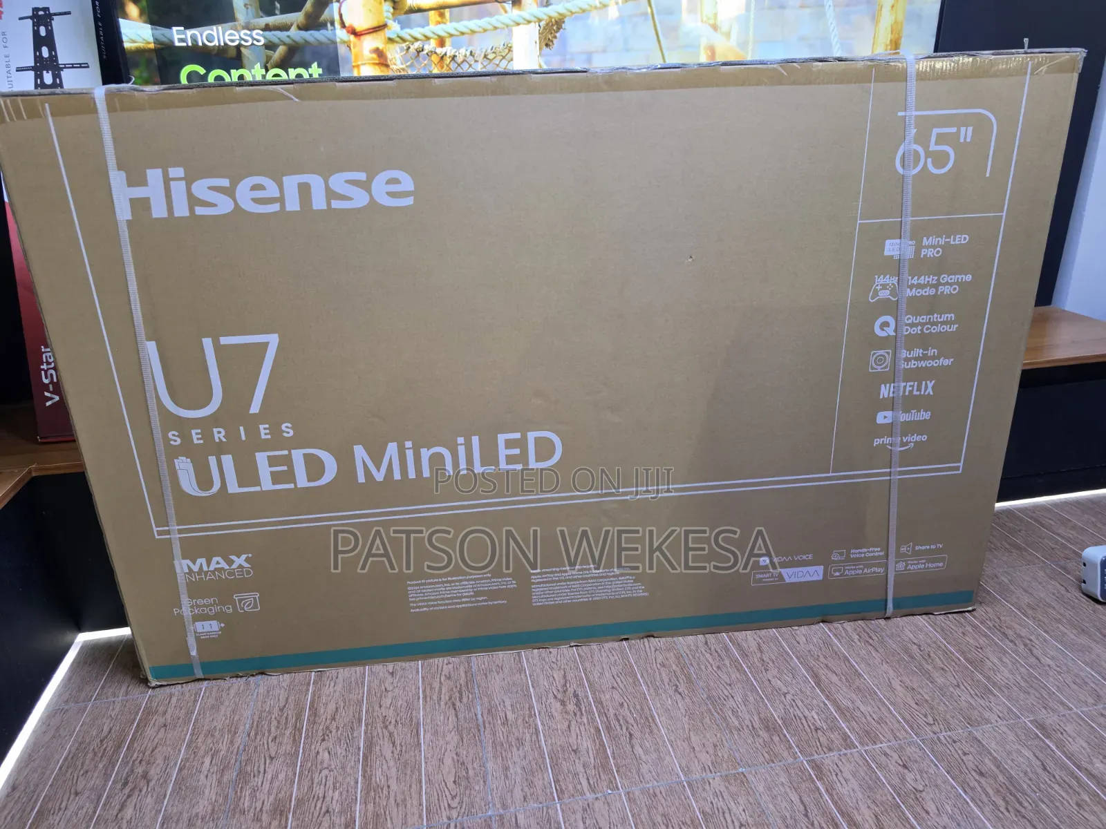 Hisense 65U7N 65 Inch Mini-Led ULED TV Smart 144Hz Quantum Dot