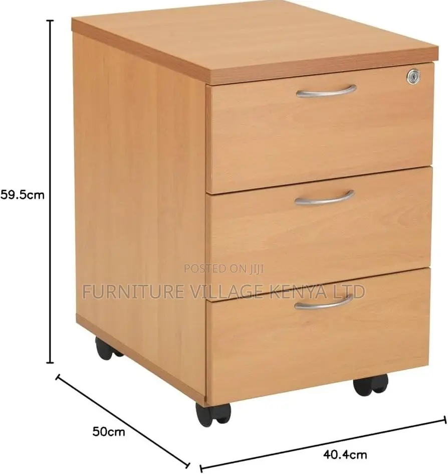 Office Cabinet; 3 Drawer Wooden Mobile Storage Cabinet
