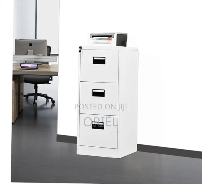 Office Cabinet : Three-Drawer Filing Document Filing Cabinet.