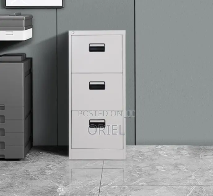 Office Cabinet : Three-Drawer Filing Document Filing Cabinet.