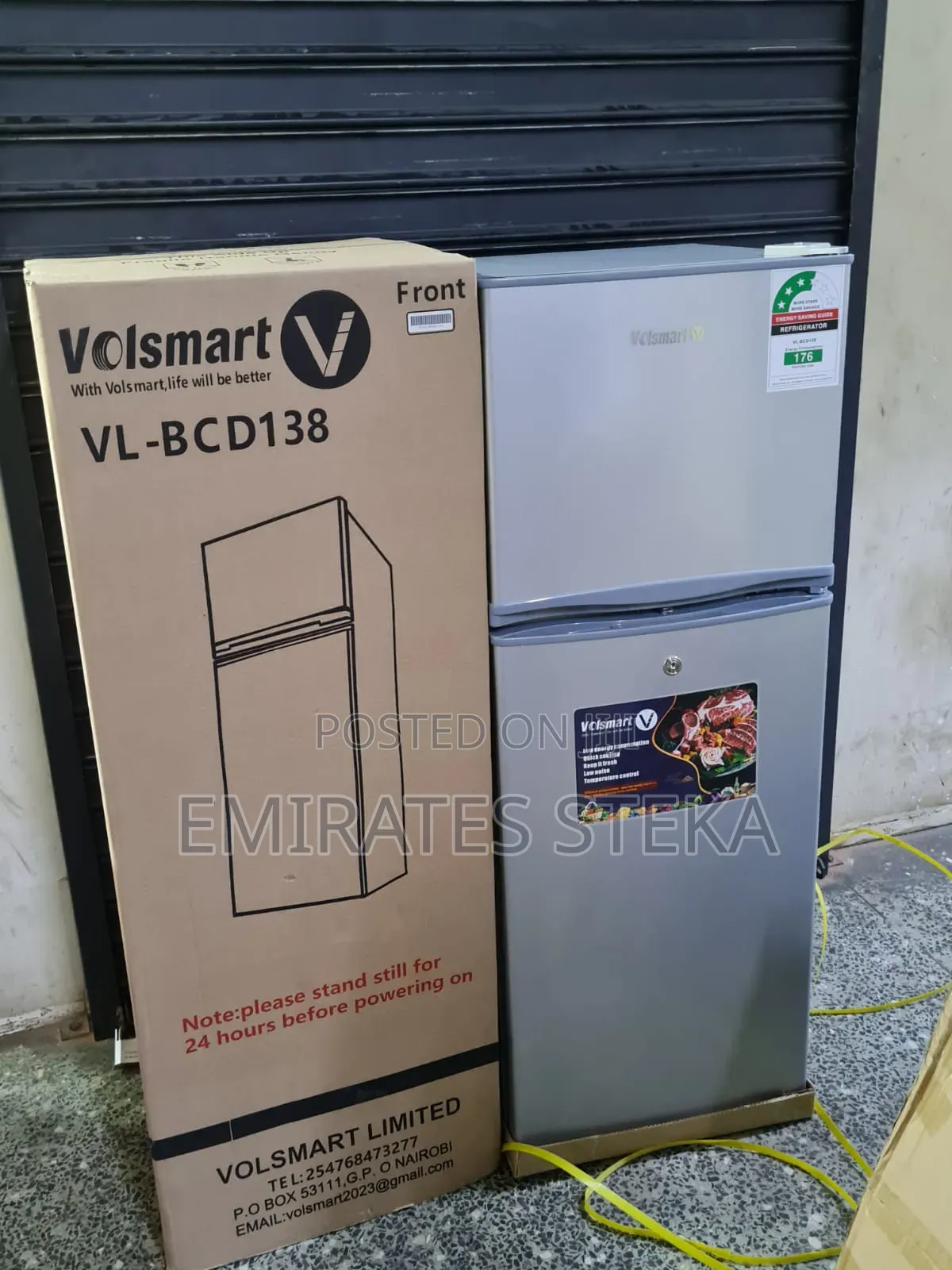 VOLSMART 138L Double Door Fridge Compact Direct Cool