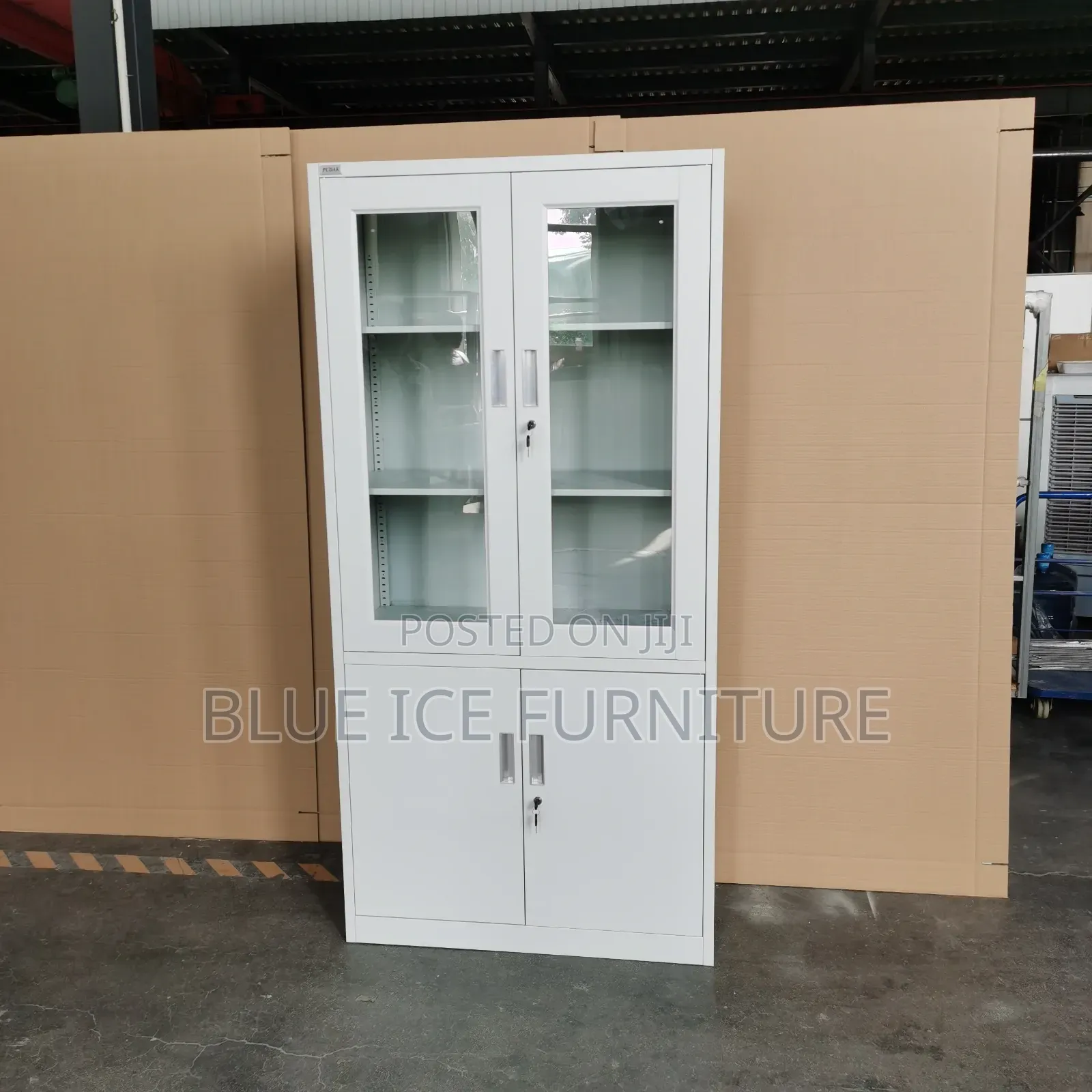 Office Cabinet -White Glass Door Office Cabinet