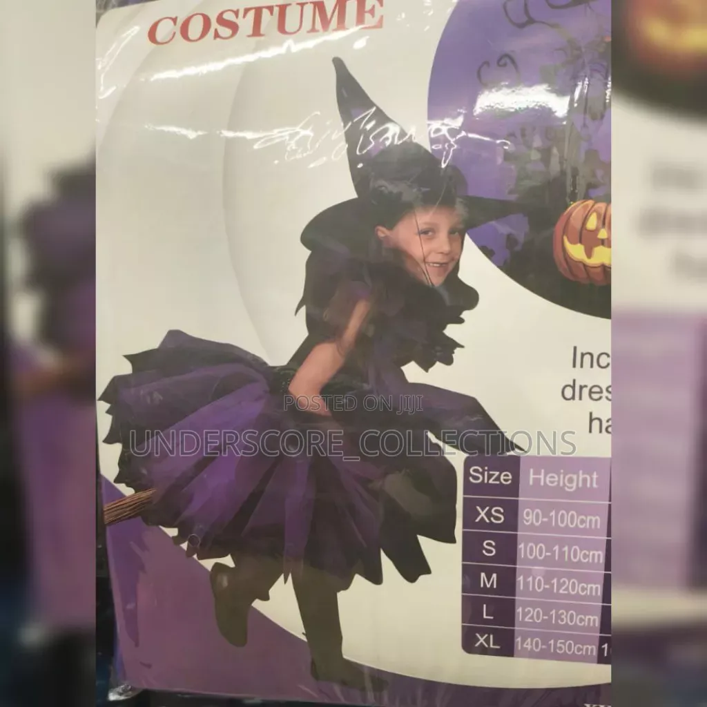 Purple and Black Tiered Tutu Witch Costume for Girls