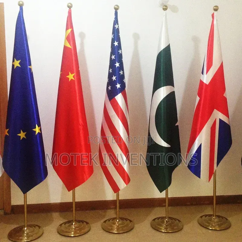 Flag Poles Golden and Silver