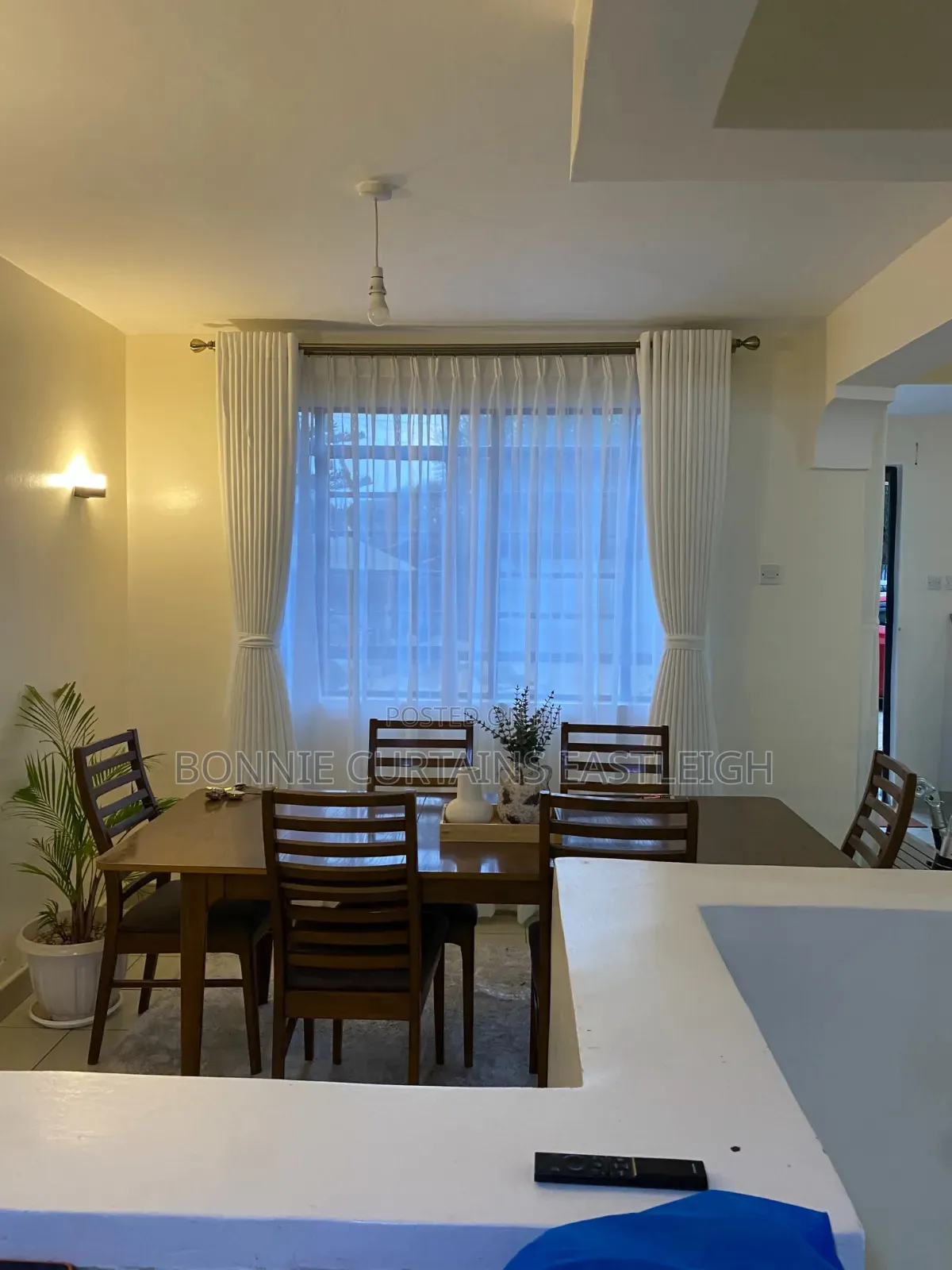 Cream Curtains and White Sheers
