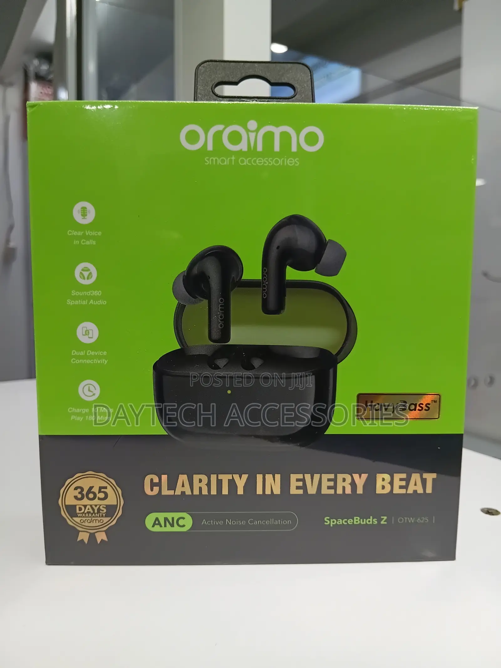 Oraimo Black SpaceBuds Z Wireless Earbuds With Bluetooth 5.4