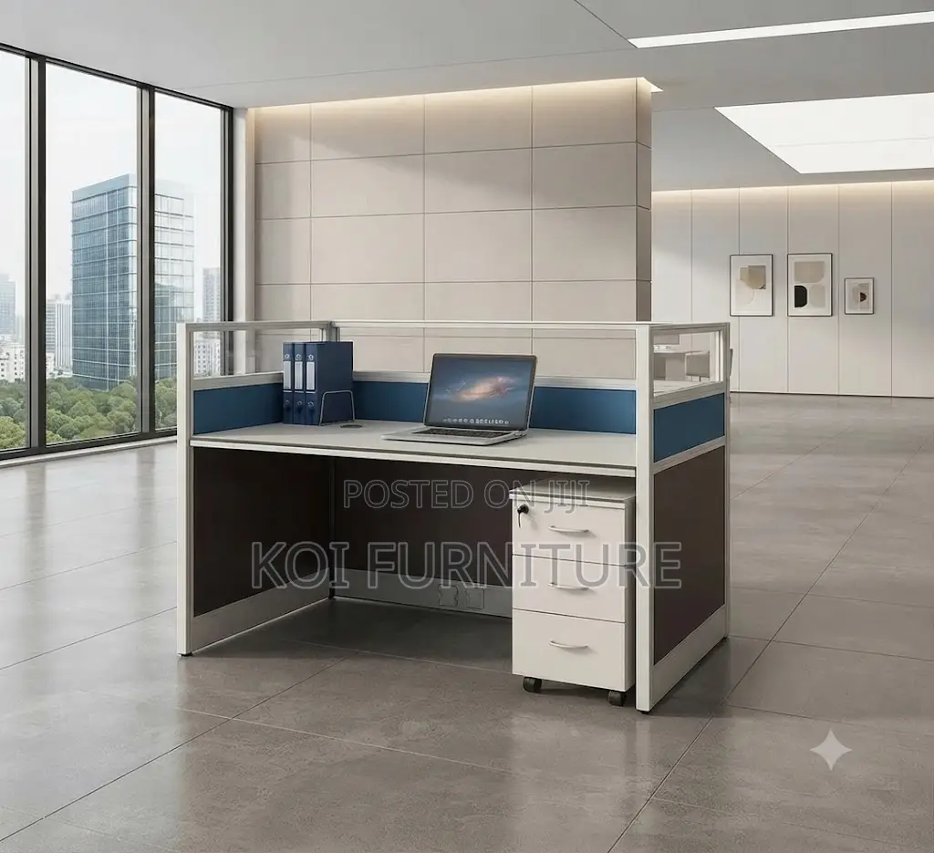 Office Workstation; Brownish One User Office Station Desk