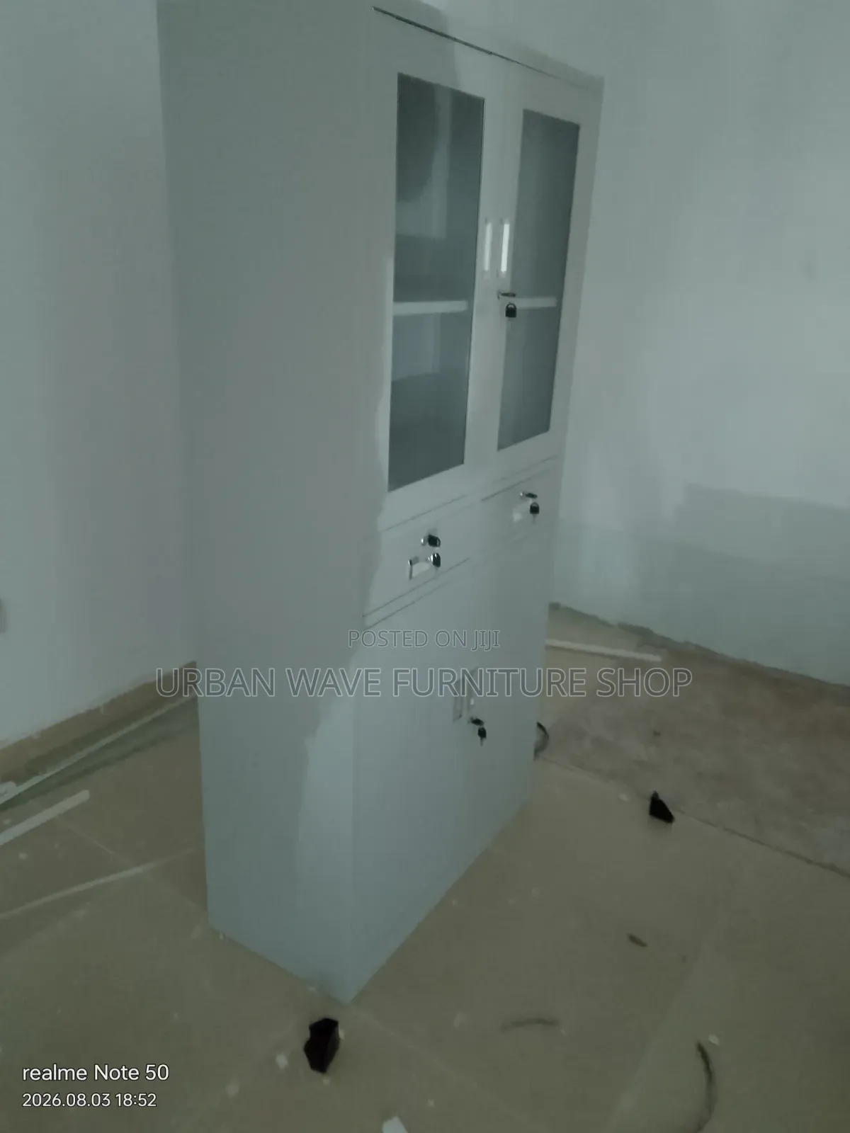 Half Glass With 2drawer Office Cabinet