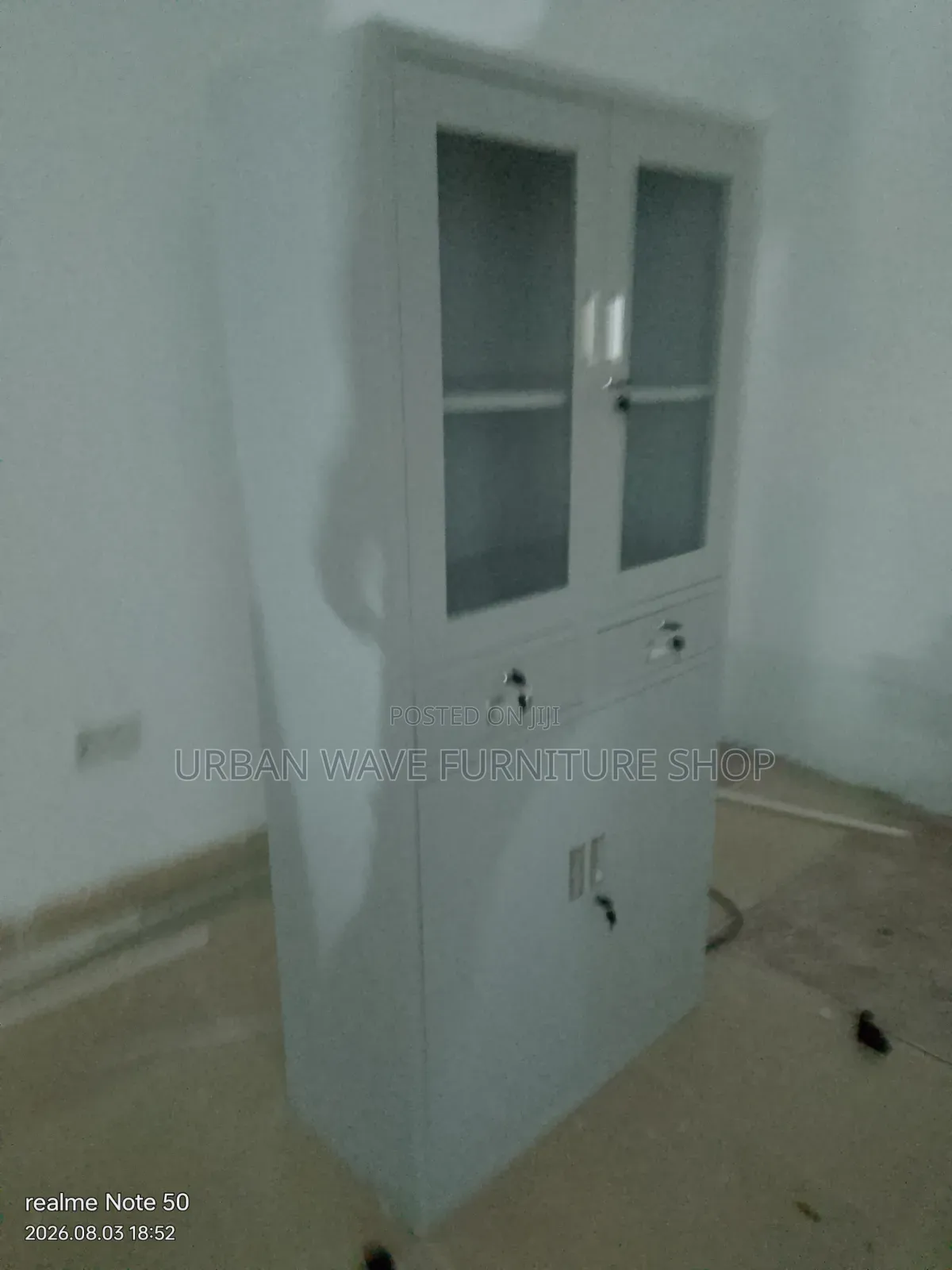 Half Glass With 2drawer Office Cabinet