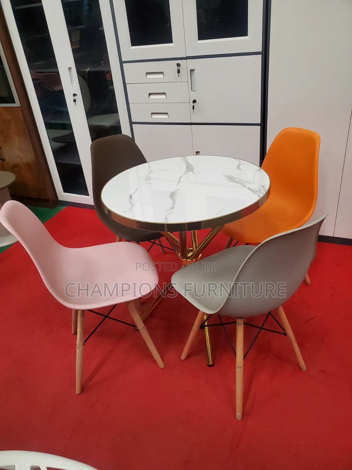 Criss-Cross Base Table and Eames Chairs