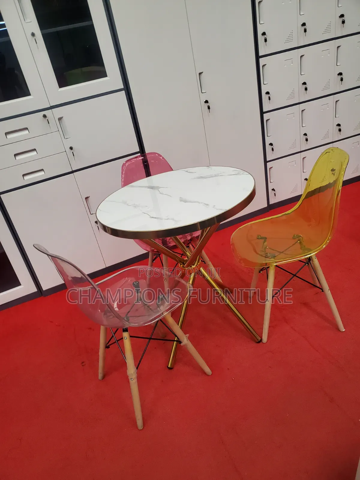Criss-Cross Base Table and Eames Chairs