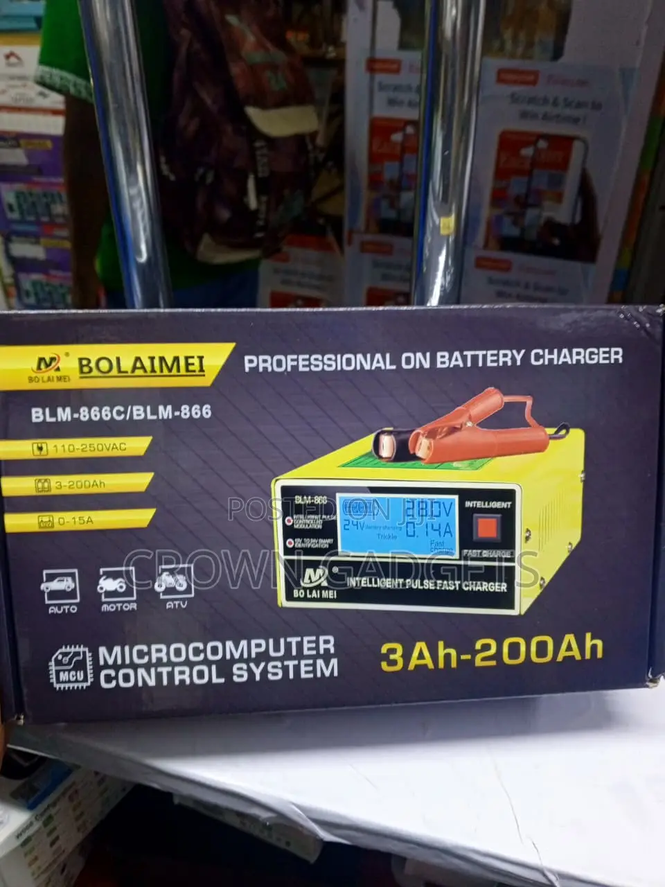 BLM-866C 12V 24V Smart Pulse Battery Charger With LCD