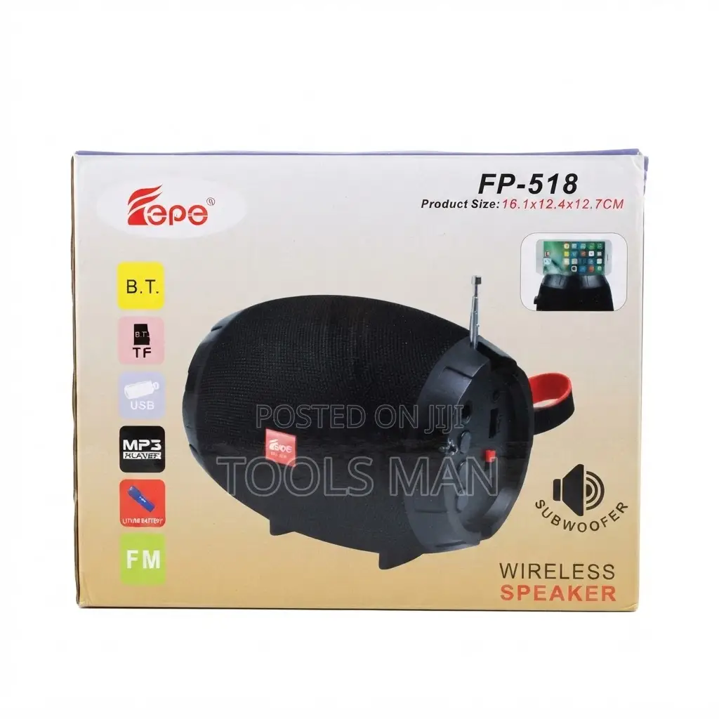 USB,FM Radio Fepe FP-518 Portable Wireless Bluetooth Speaker Subwoofer