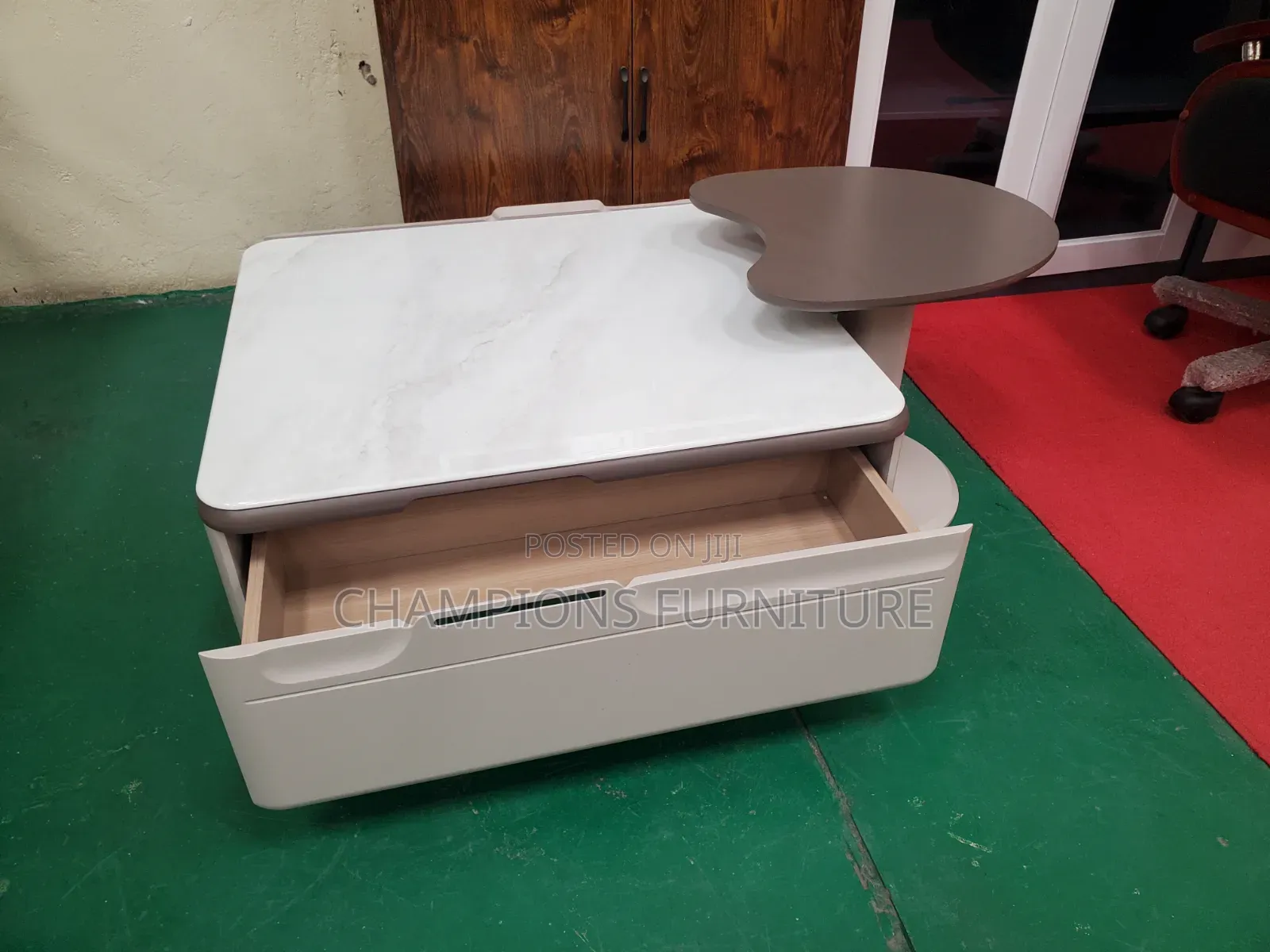Square Marble Coffee Table With Side Table