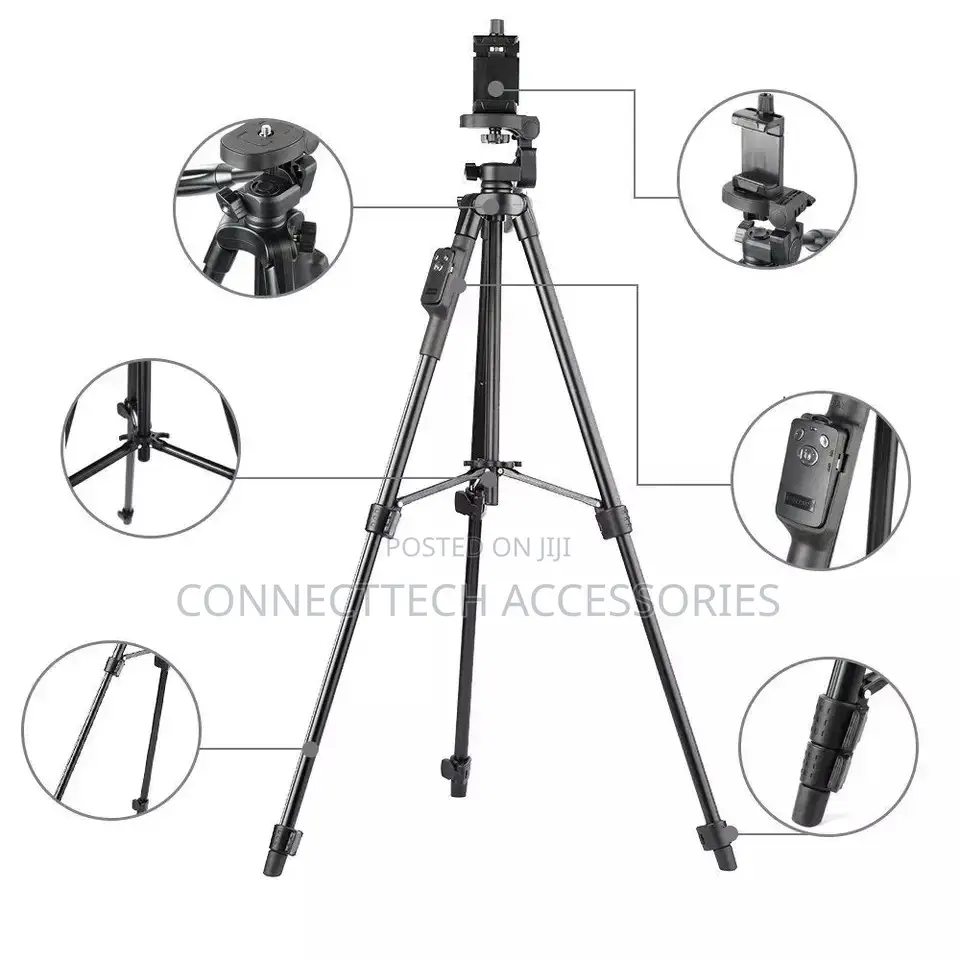 Yungteng 5208 Aluminium Tripod Stand With 3way Head &Bluetooth Remote