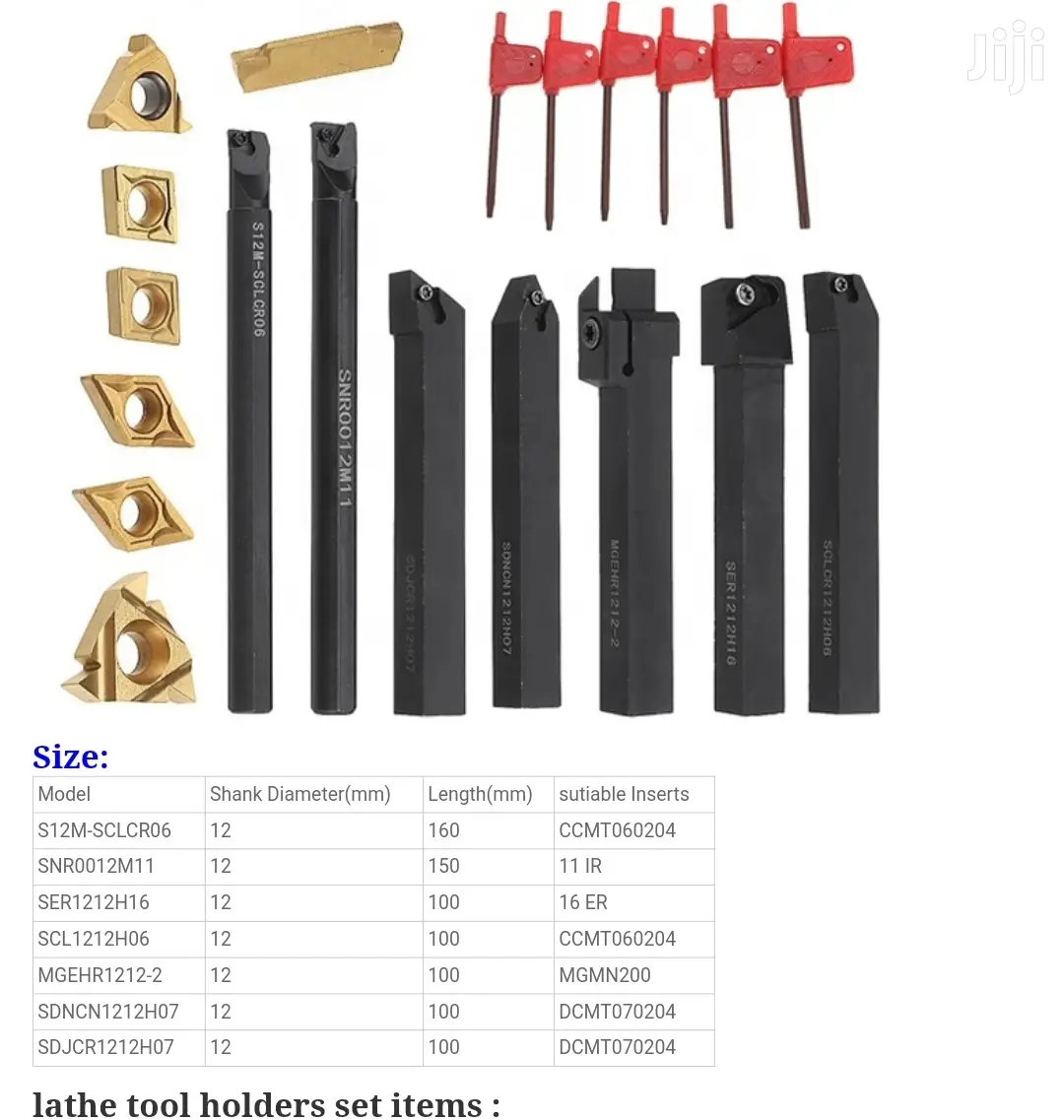 Lathe Cutting Tools 12mm/20mm/25mm Shank 7pcs Set