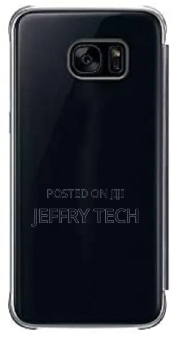 Clear View Flip Cover for Samsung Galaxy S7 Edge - Black