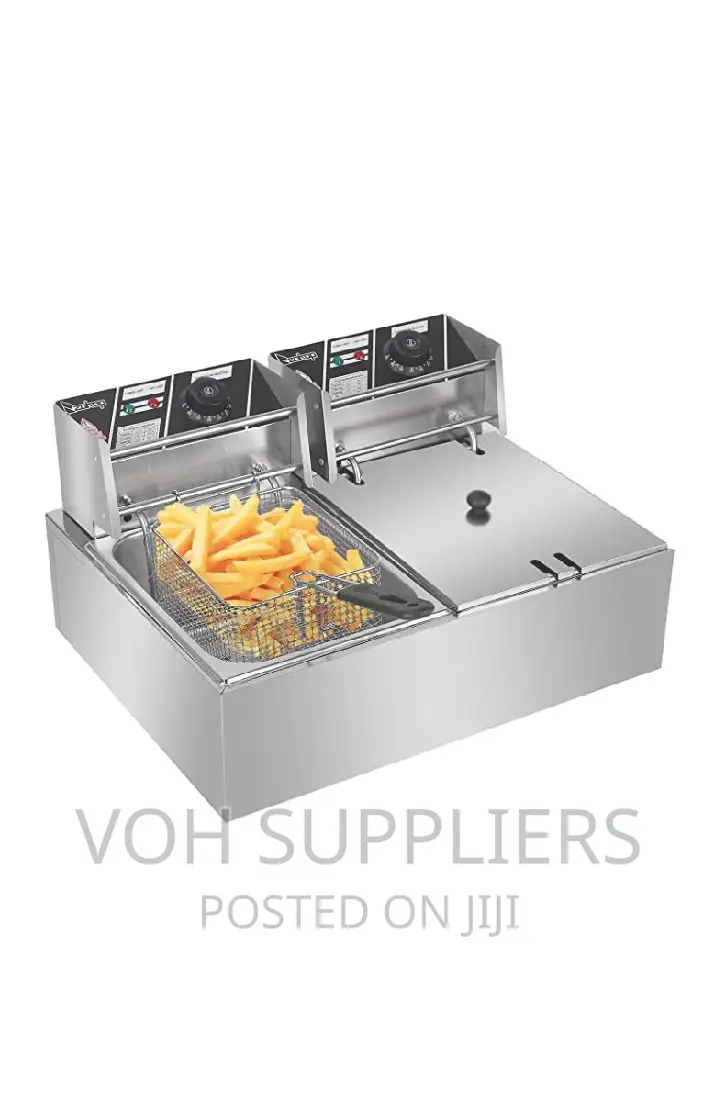 5000W Commercial Deep Fryer, 12L Electric Dual Deep Fryer