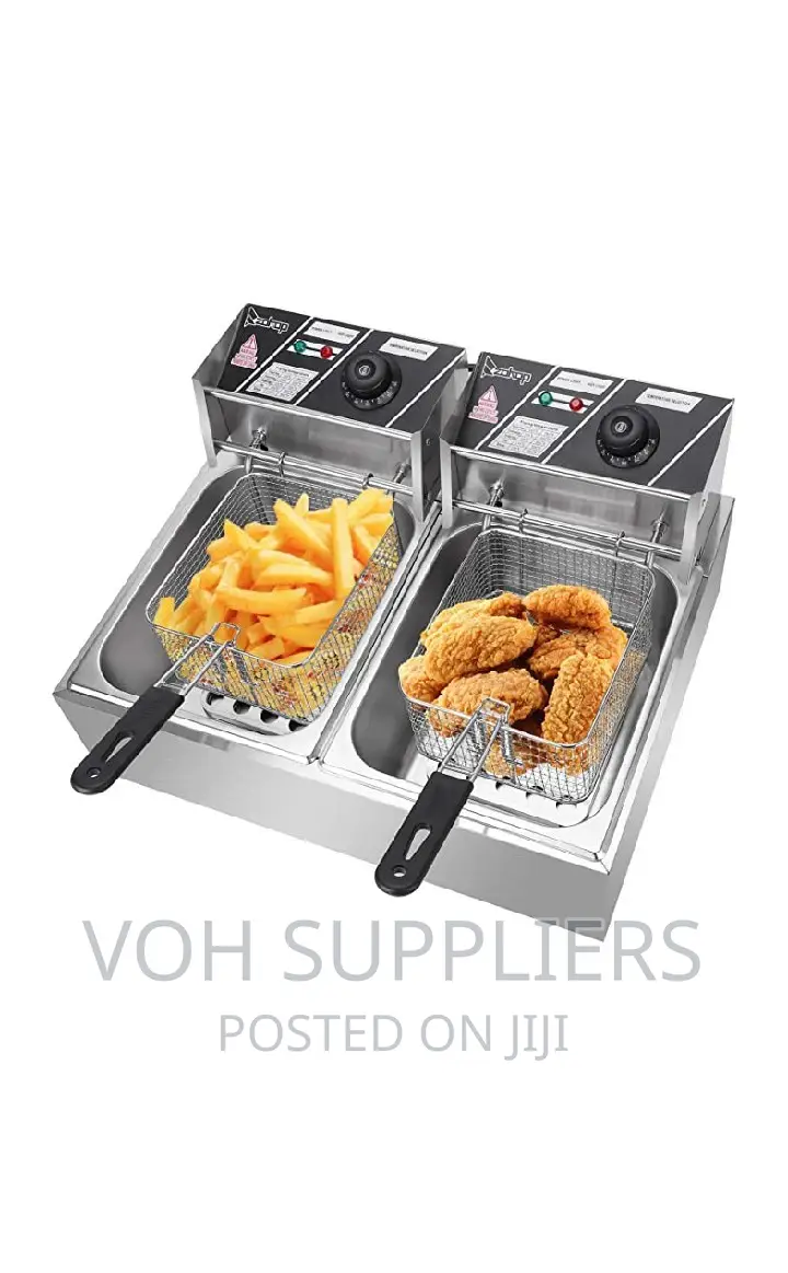 5000W Commercial Deep Fryer, 12L Electric Dual Deep Fryer