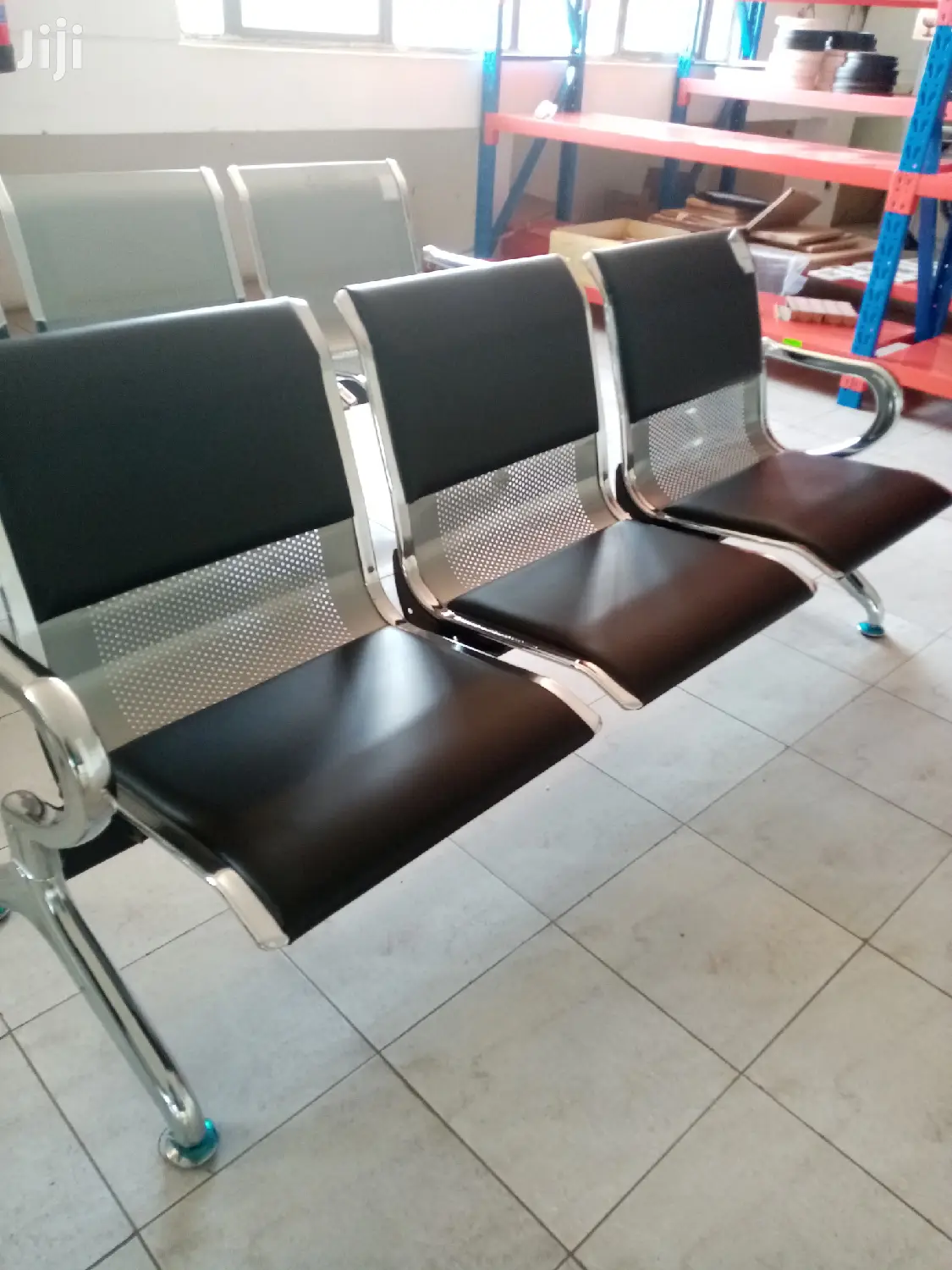 Black Padded Waiting Chair