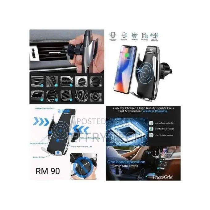 S5 Car Mobile Automatic Holder With Wireless Charging - 10W
