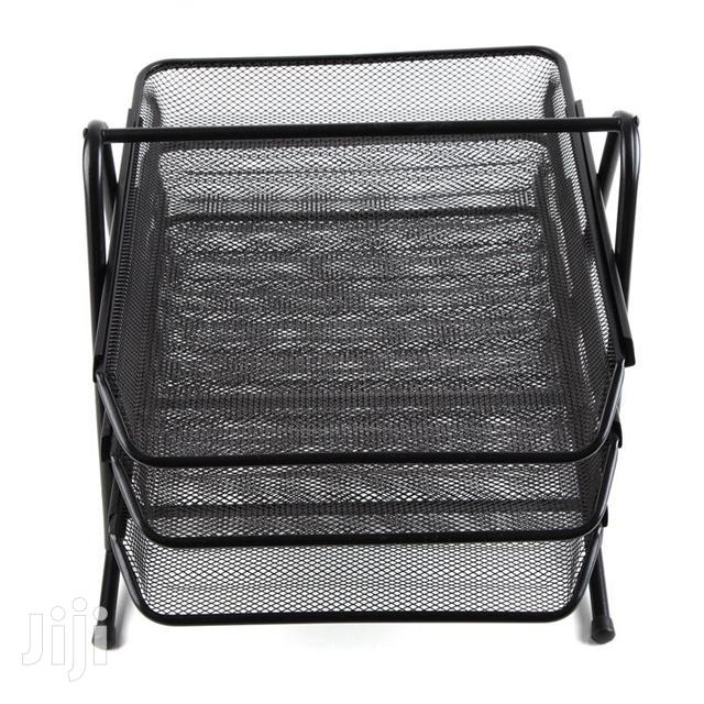 Office Tray 3 Tier Mesh-black