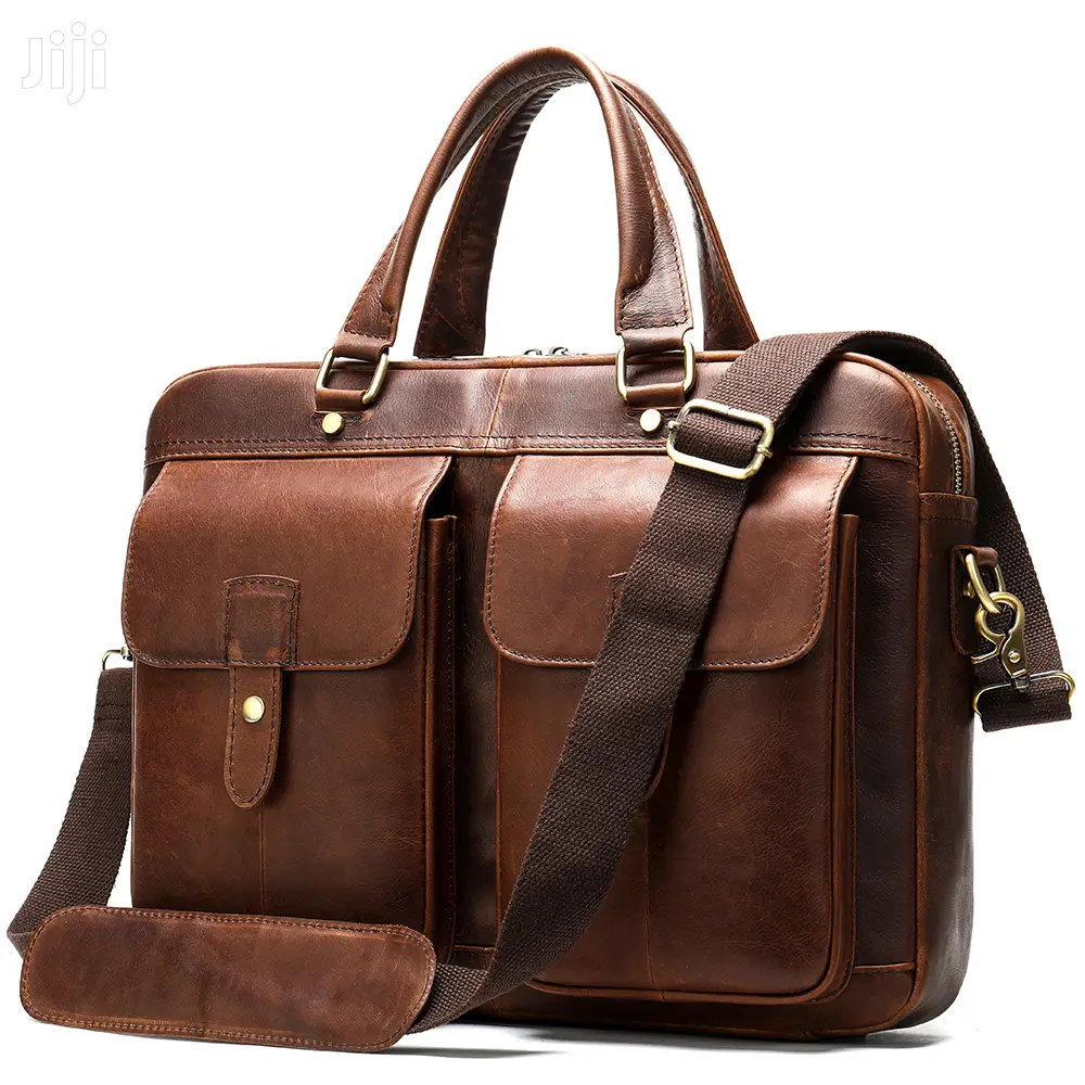 Genuine Leather Laptop Shoulder Bag #7010