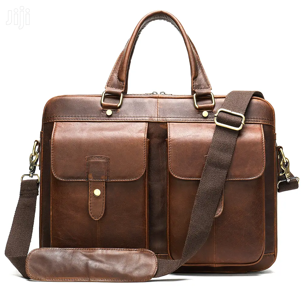 Genuine Leather Laptop Shoulder Bag #7010
