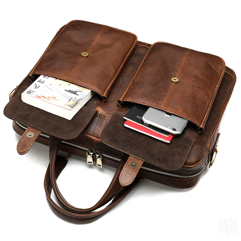 Genuine Leather Laptop Shoulder Bag #7010