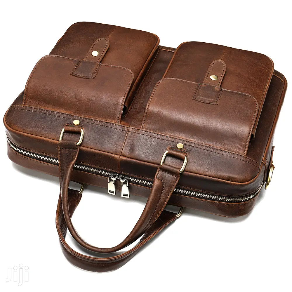 Genuine Leather Laptop Shoulder Bag #7010