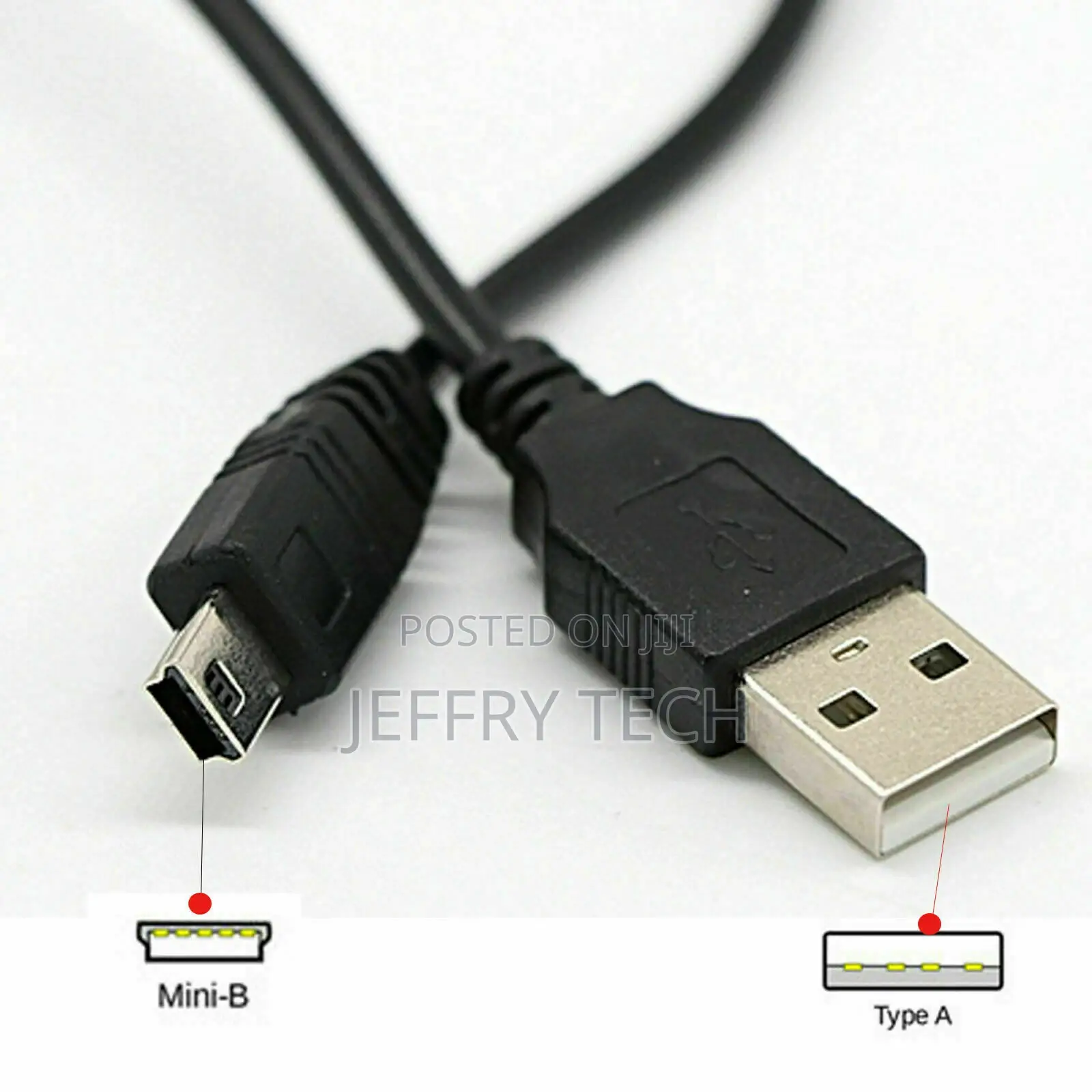 MINI USB Cable Sync & Charge Lead Type A To 5 Pin B Phone Ch