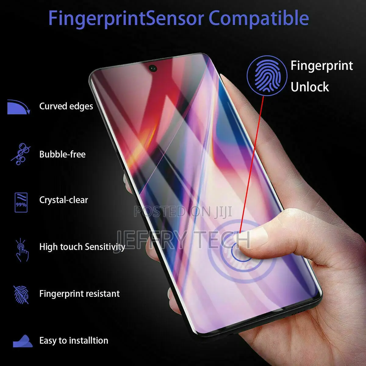 Samsung Galaxy S9 UV Tempered Glass Full Liquid Glue Screen