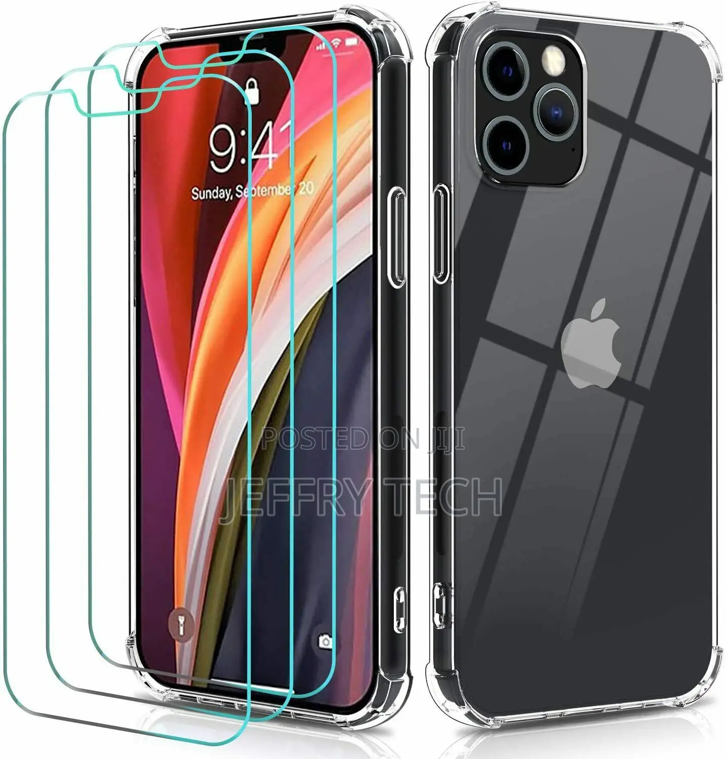 Clear Case for iPhone 12 11 Pro MAX Mini 7 8 Plus Cover Glas