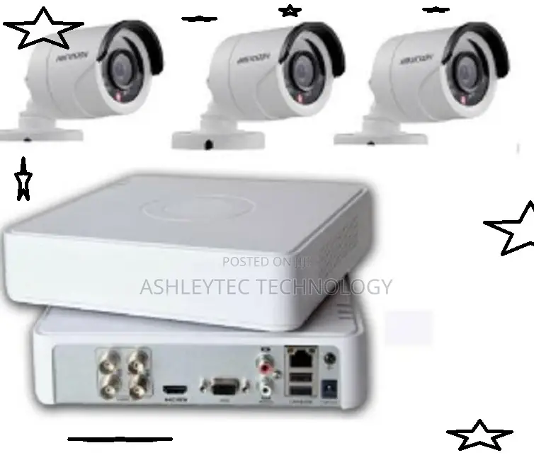Three 3 Hikvision Complete CCTV Camera