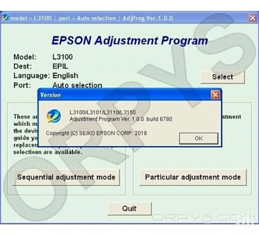 Epson Reset Keys, Service Required, L3210, L3150, L382,L3250