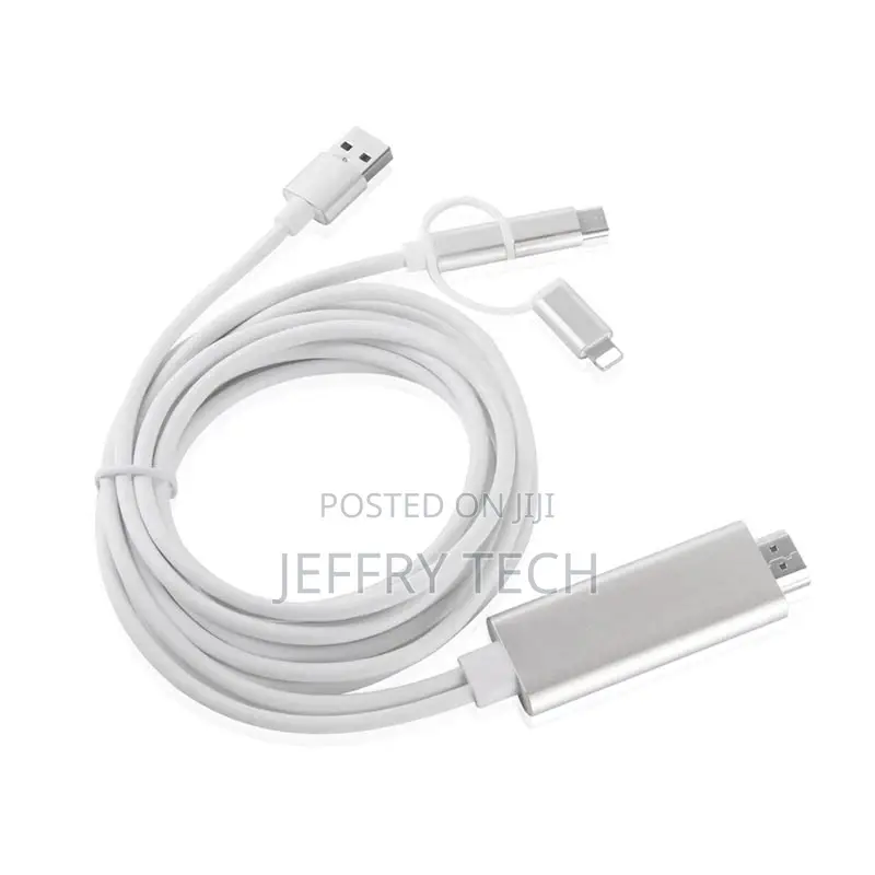 3-In-1 HDMI Cable - Lightning, Type-C, Microusb
