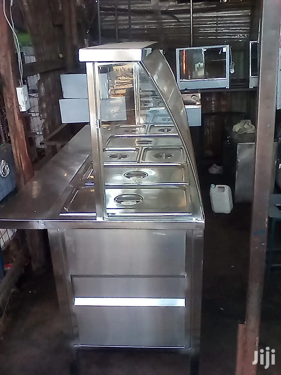 Bin Marie Food Warmer Display With Curved Glass 5-partition
