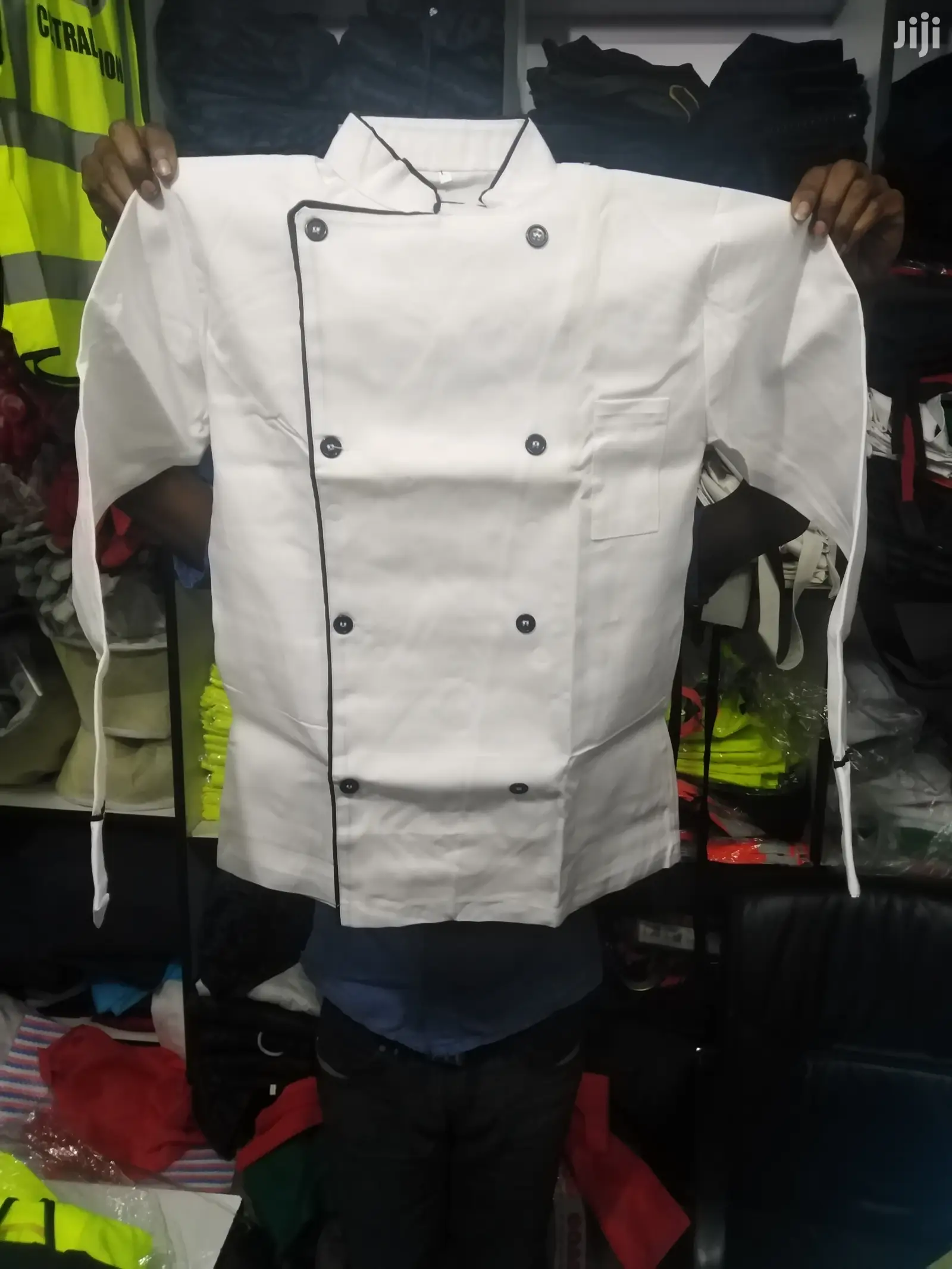 Chef Jackets-White Red Deco