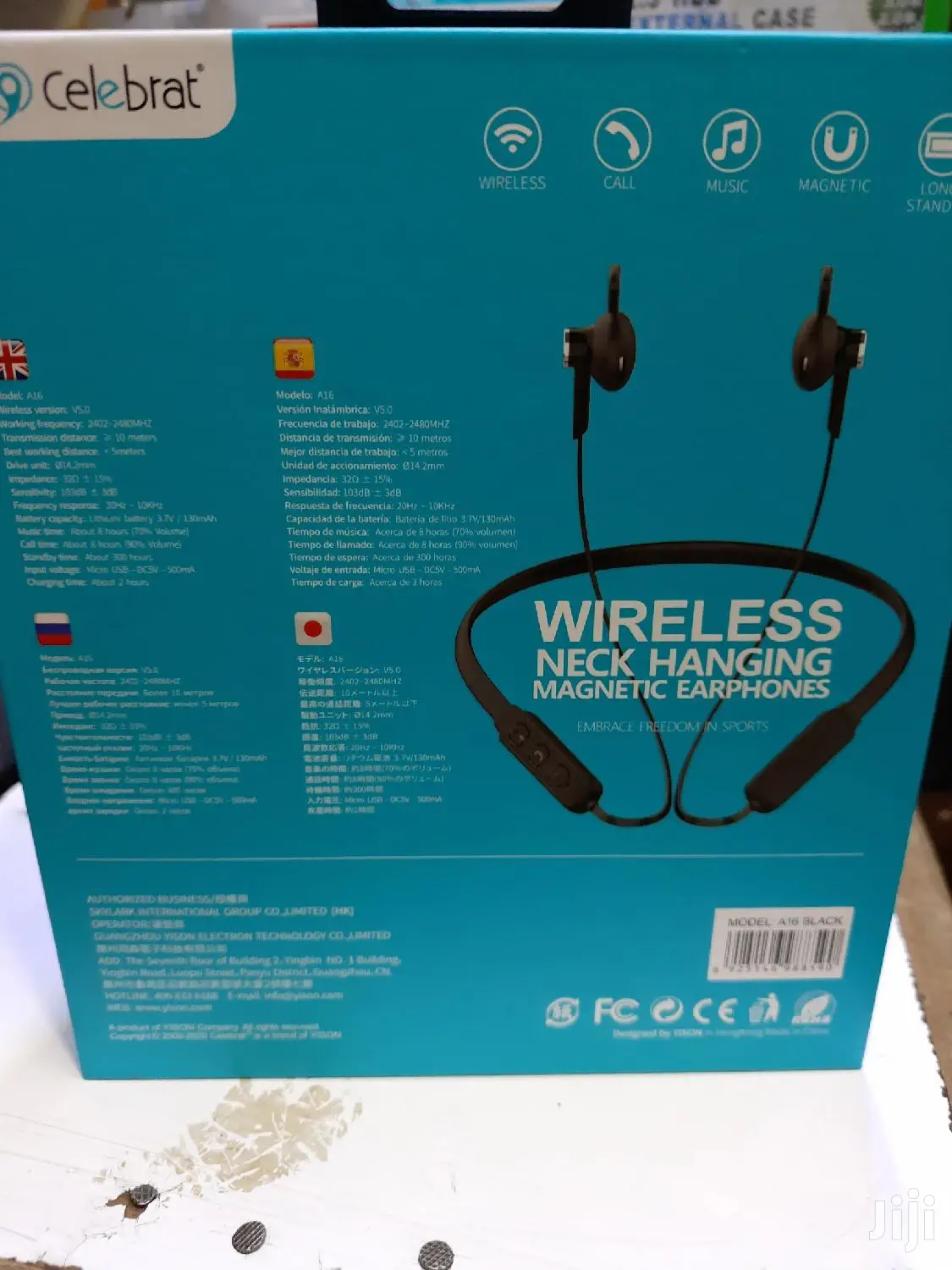 Celebrat Wireless Neckhanging Magnetic Earphones.