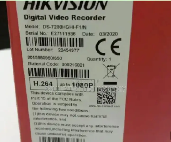 Hikvision 8 Channel Dvr 720p