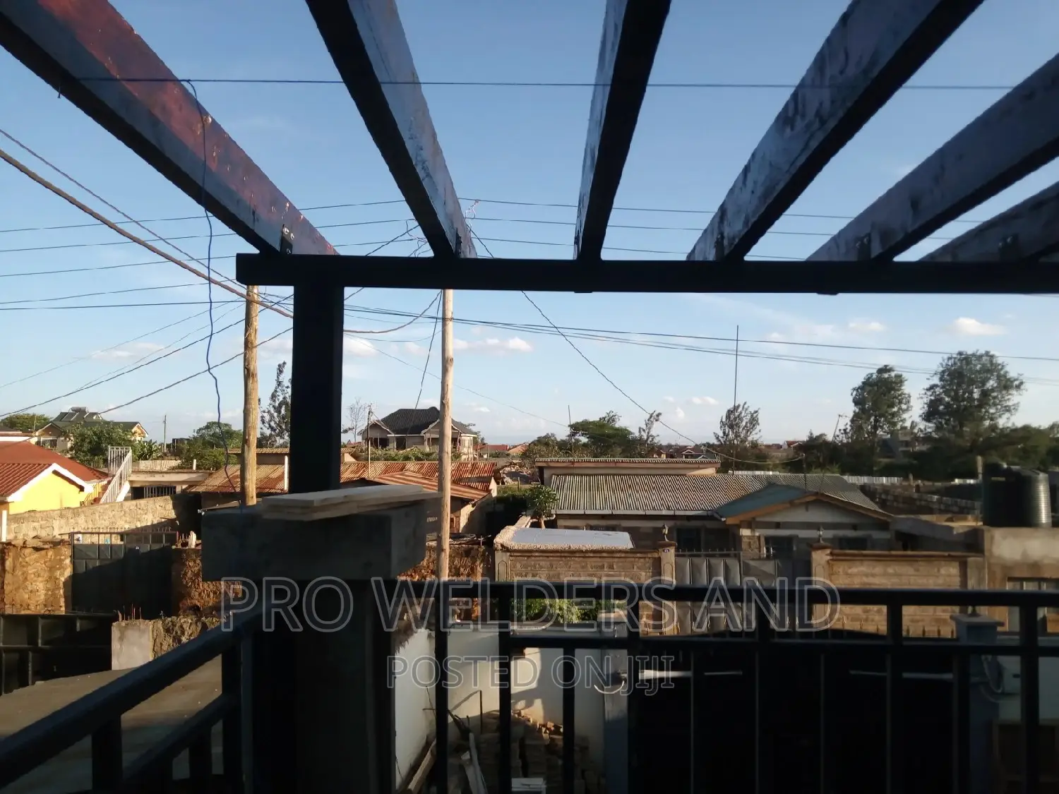 Pergola With a Touch of Steel and Wood