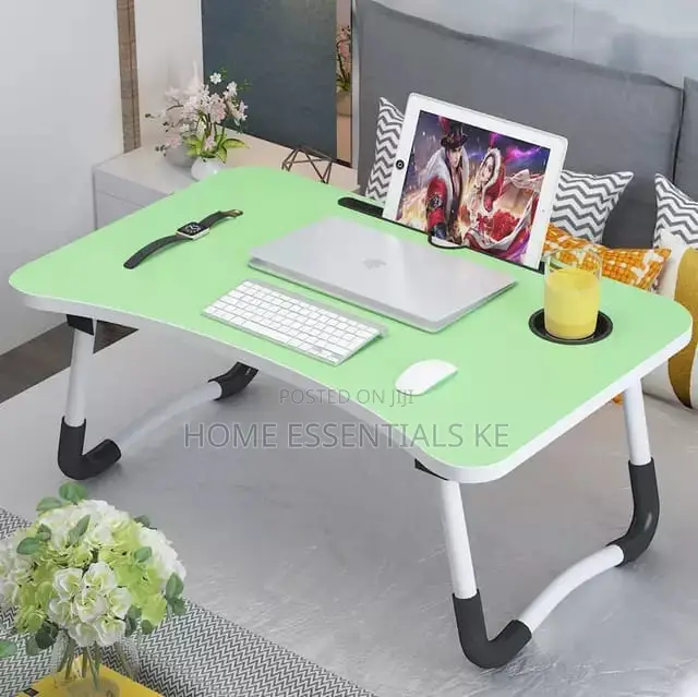*60x40x28cm Foldable Bamboo Laptop Stand With Tablet Holder