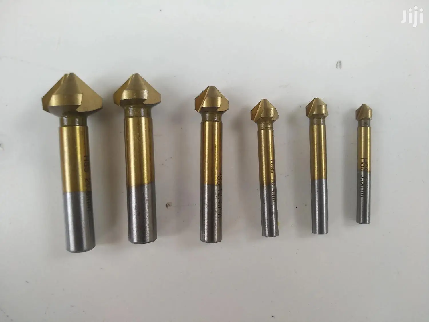 6pcs 3 Flute HSS Chamfer/Counter Sink Bits