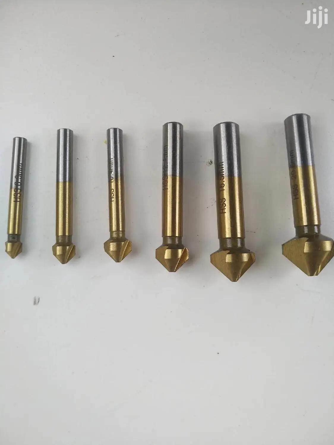 6pcs 3 Flute HSS Chamfer/Counter Sink Bits