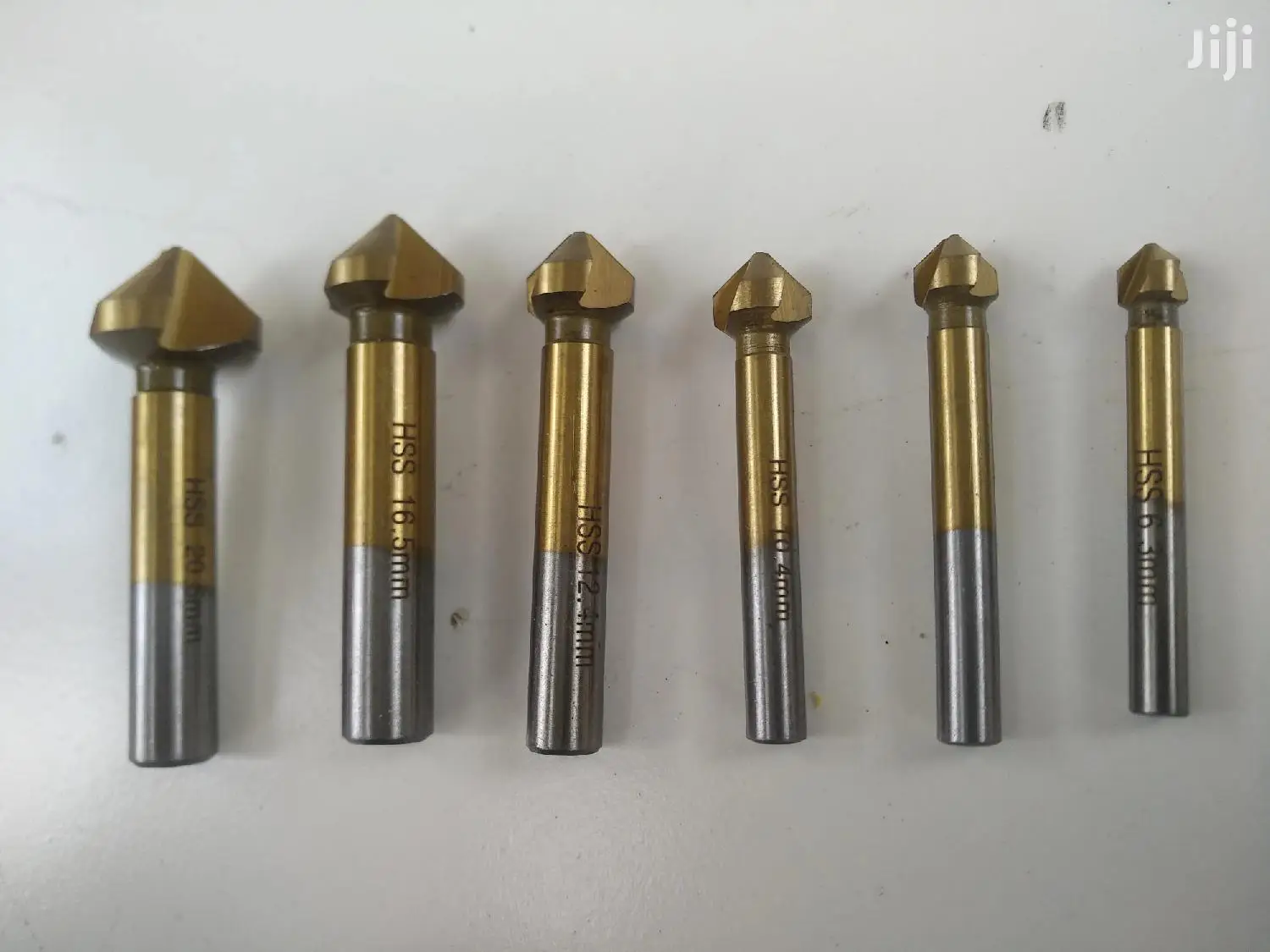 6pcs 3 Flute HSS Chamfer/Counter Sink Bits