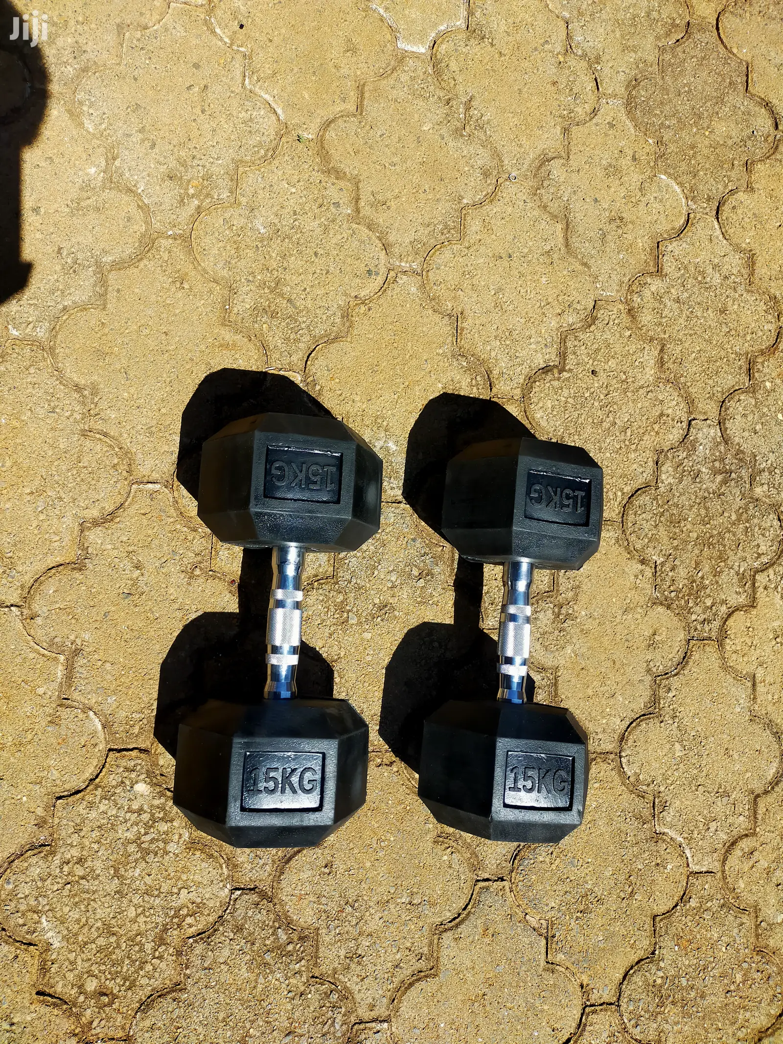 15kg G Dumbbell Hexagon Imported Hexagon Rubber Coated